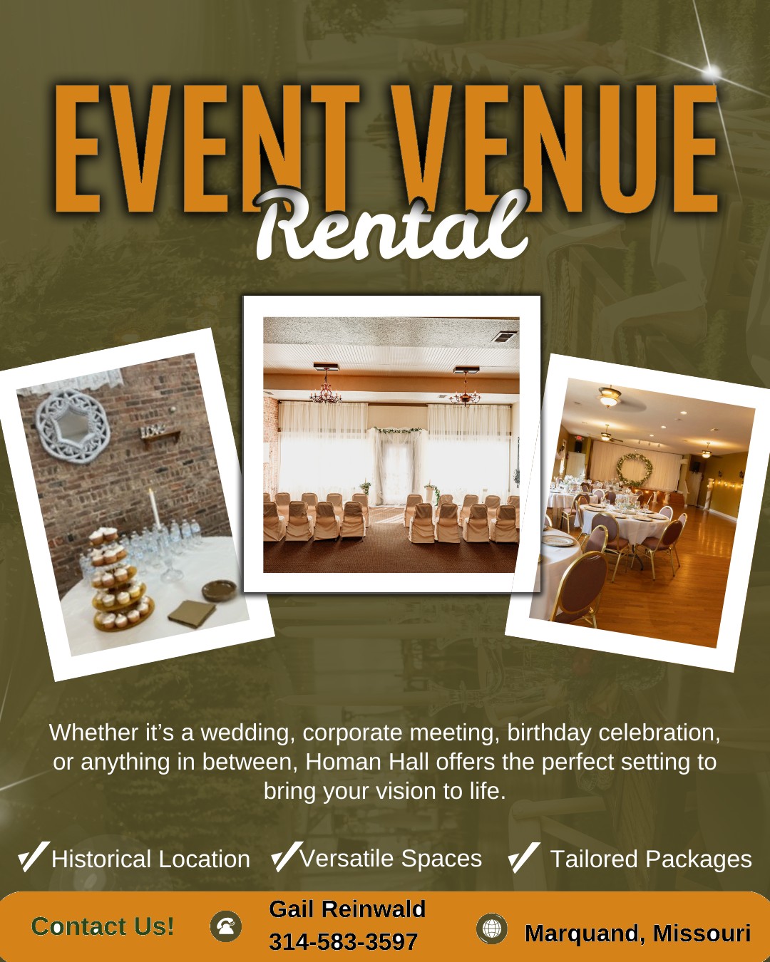 Flyer for Homan hall